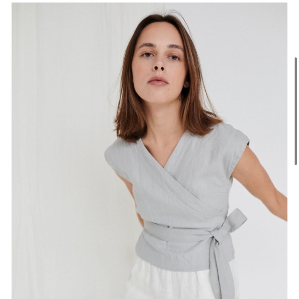 LinenFox Amelia Wrap Linen Top